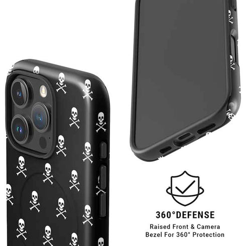 Skull and Crossbones (white) iPhone 16 Pro Magsafe Impact Case